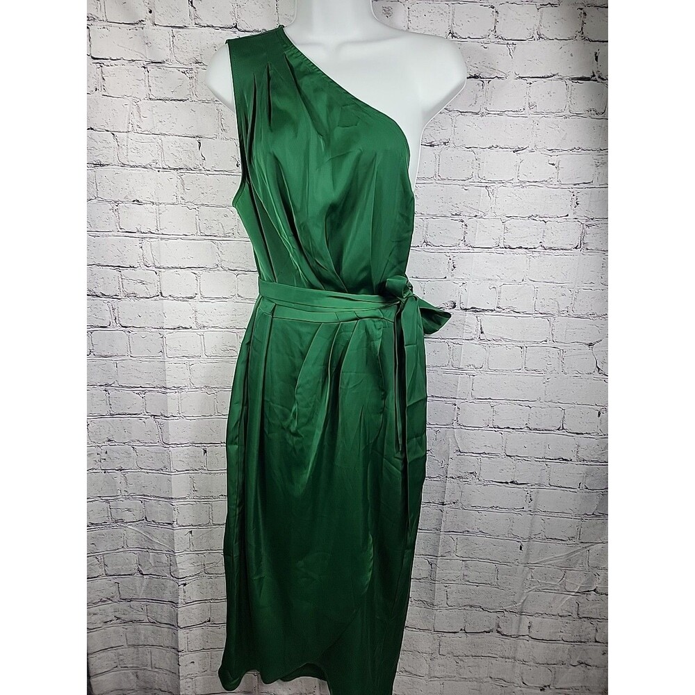 Womens Pretty Garden One Shoulder Emerald Green Dress NWT Size XL